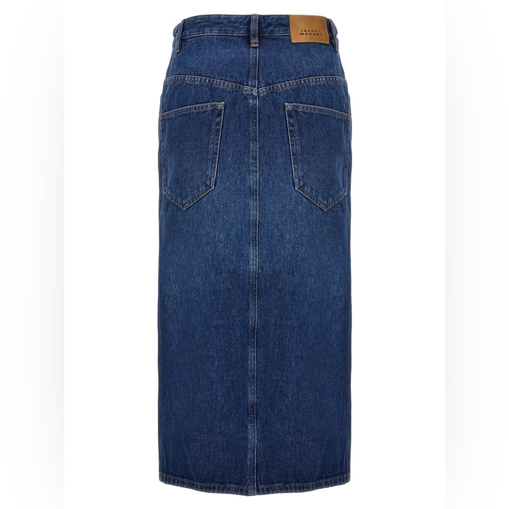Isabel Marant Dark Blue Denim Button-Front Midi Skirt - Picture 4 of 10